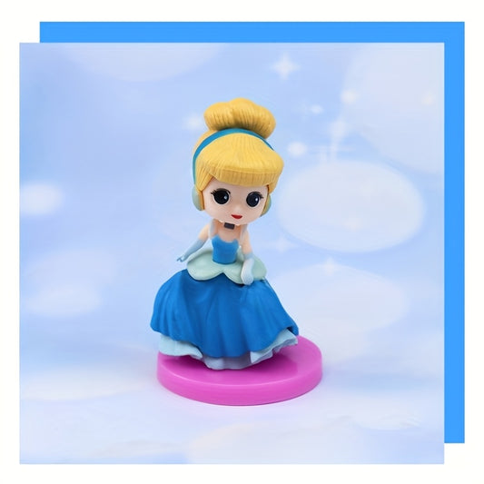 6pcs Frozen series, princess doll model gashapon machine Mystery Box birthday cake decoration, suitable as home decoration and birthday gift