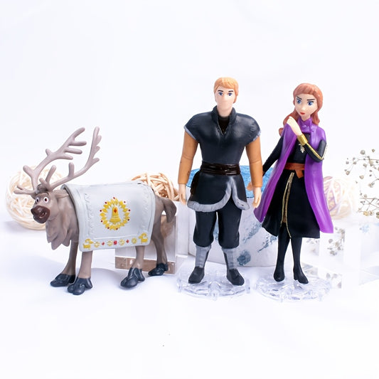 5pcs Disney Frozen PVC Collectible Figurine Set, Art Deco Style, Anime Theme, Versatile Room Decor, Ideal for Birthday Cake, Office Desk, Holiday Party Accessories - Christmas, Thanksgiving, Graduation