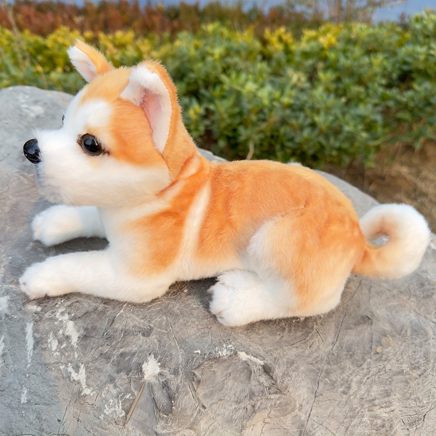 11.02in Realistic Akita Dog Plush Stuffed Toys Cute Animal Dog Doll Soft Puppy Toy For Kids Birthday Gift