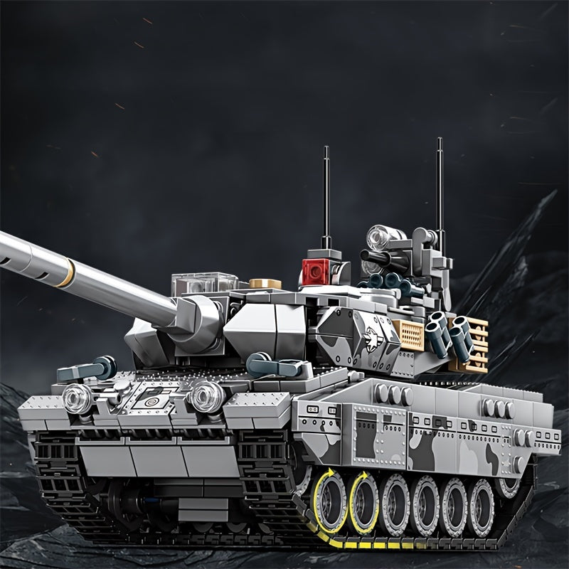 Military Tank Boys Assembly Building Blocks, Main Battle Tank Cannon Youngsters's Toy, Birthday Gift, Halloween Gift, Christmas Gift, Holiday Gift